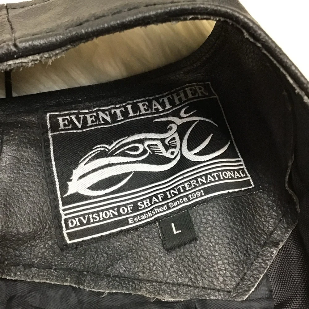 Event Leather Black Motorcycle Chaps Zip Sides Snap Bottoms Pocket